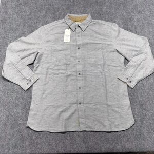 Ascend Men's XL Ultimate Grey Herringbone Slub Long Sleeve Shirt NWT
